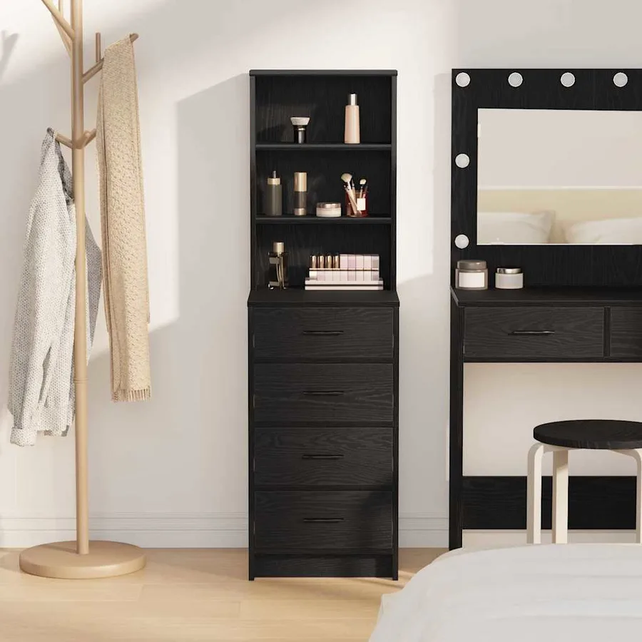 Haut Armoire Chêne noir 40 x 41 x 135 cm Bois d'ingénierie - 4