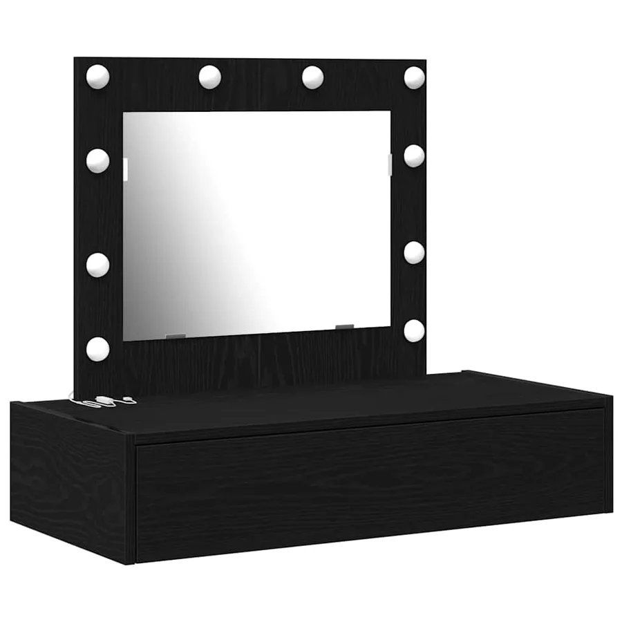 Table de Toilette Noir 83 x 40 x 70 cm Bois d'ingénierie - 2
