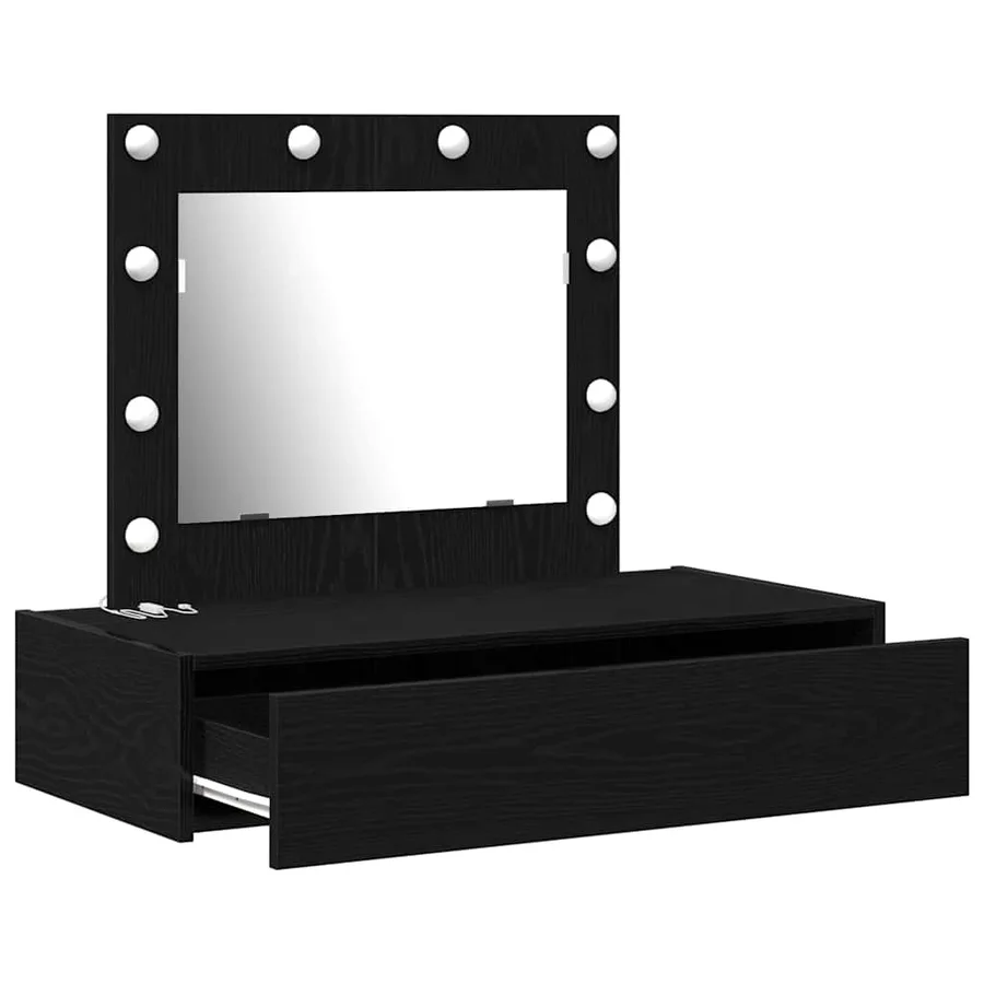 Table de Toilette Noir 83 x 40 x 70 cm Bois d'ingénierie - 4
