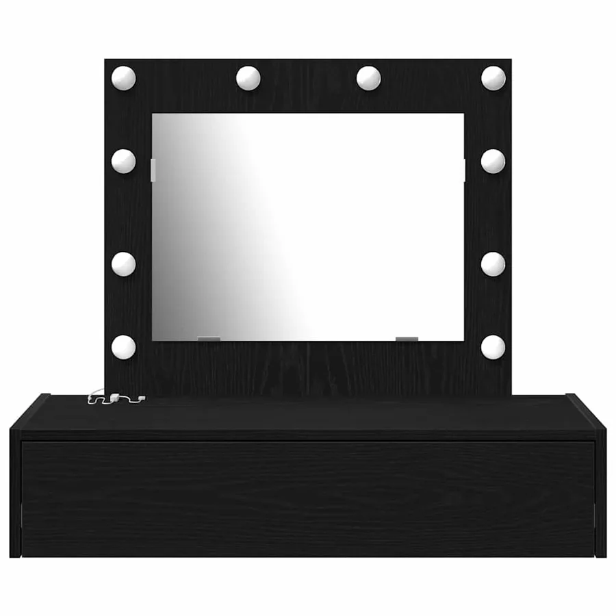 Table de Toilette Noir 83 x 40 x 70 cm Bois d'ingénierie - 5