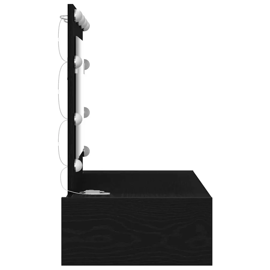 Table de Toilette Noir 83 x 40 x 70 cm Bois d'ingénierie - 6