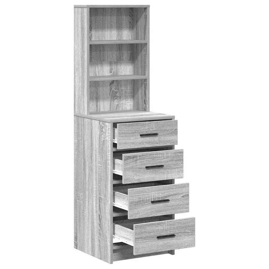 Haut Armoire Sonoma gris 40 x 41 x 135 cm Bois d'ingénierie - 5