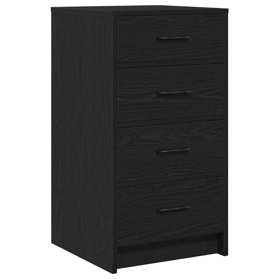 Table de Toilette avec tiroir 3 pcs Noir Bois d'ingénierie - 7