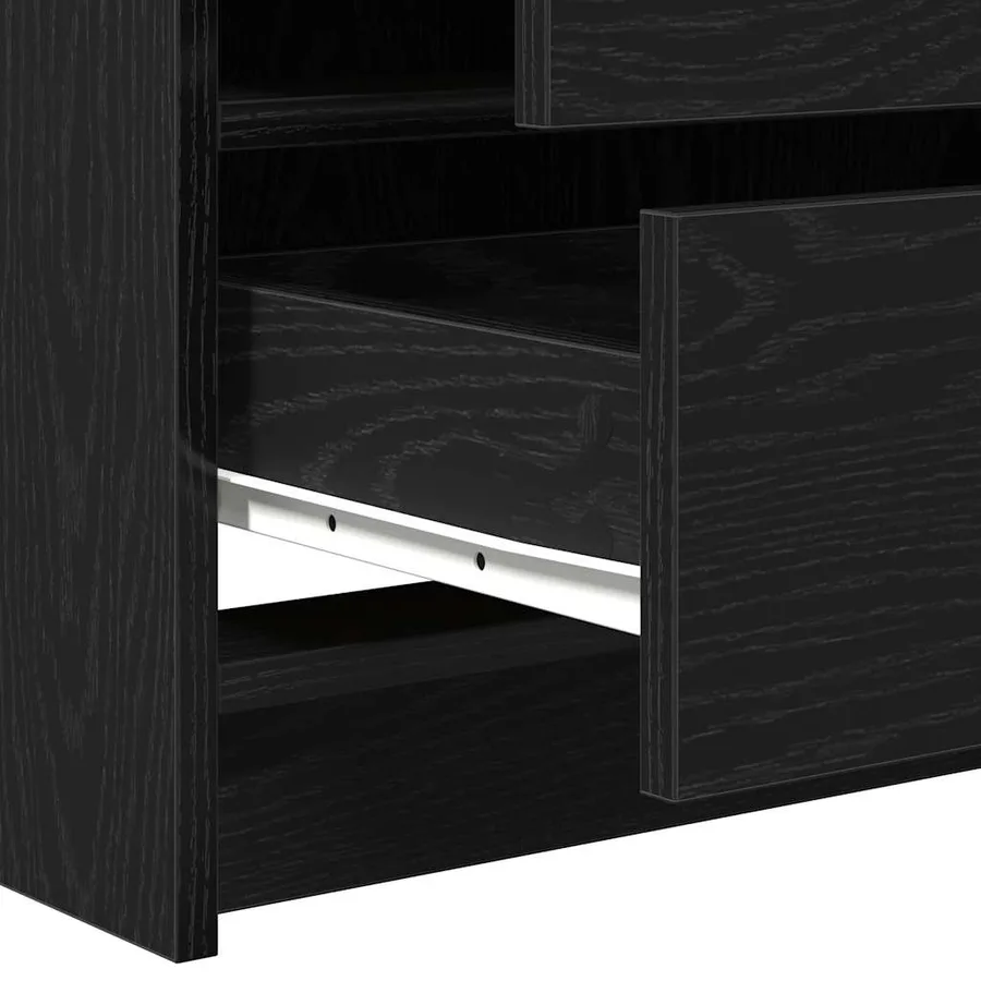 Table de Toilette 3 pcs Chêne noir Bois d'ingénierie - 10