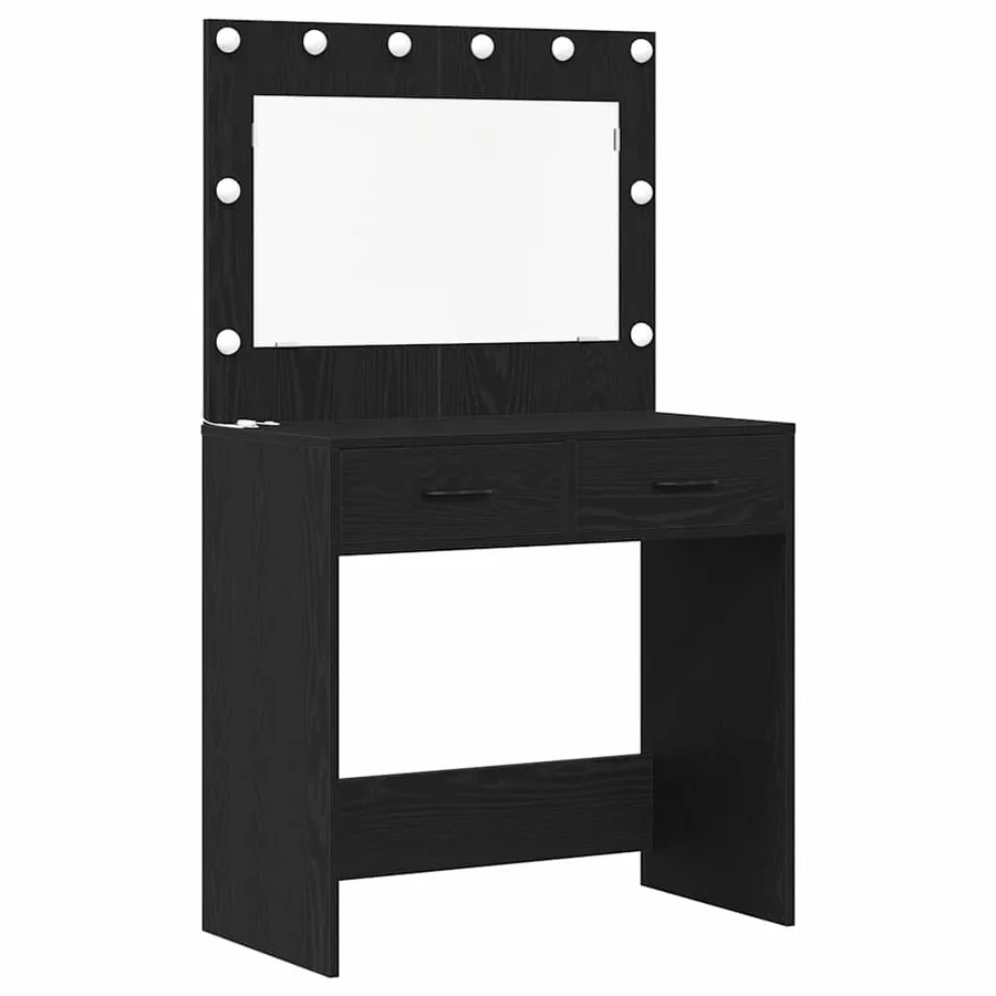 Table de Toilette 3 pcs Chêne noir Bois d'ingénierie - 5
