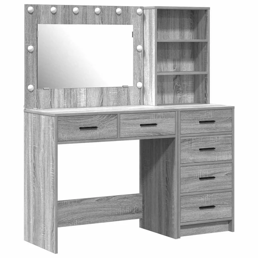 Table de Toilette avec tiroir Gris clair 78.5 x 41 x 135 cm - 2