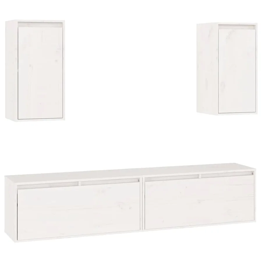 Meubles TV 4 pcs Blanc Bois massif de pin - 2