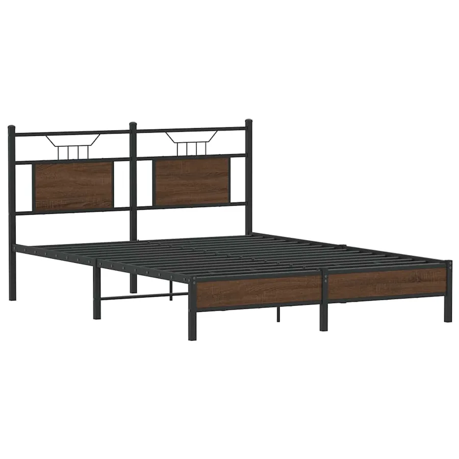 Cadre de lit sans matelas chêne marron 150x200 cm - 3