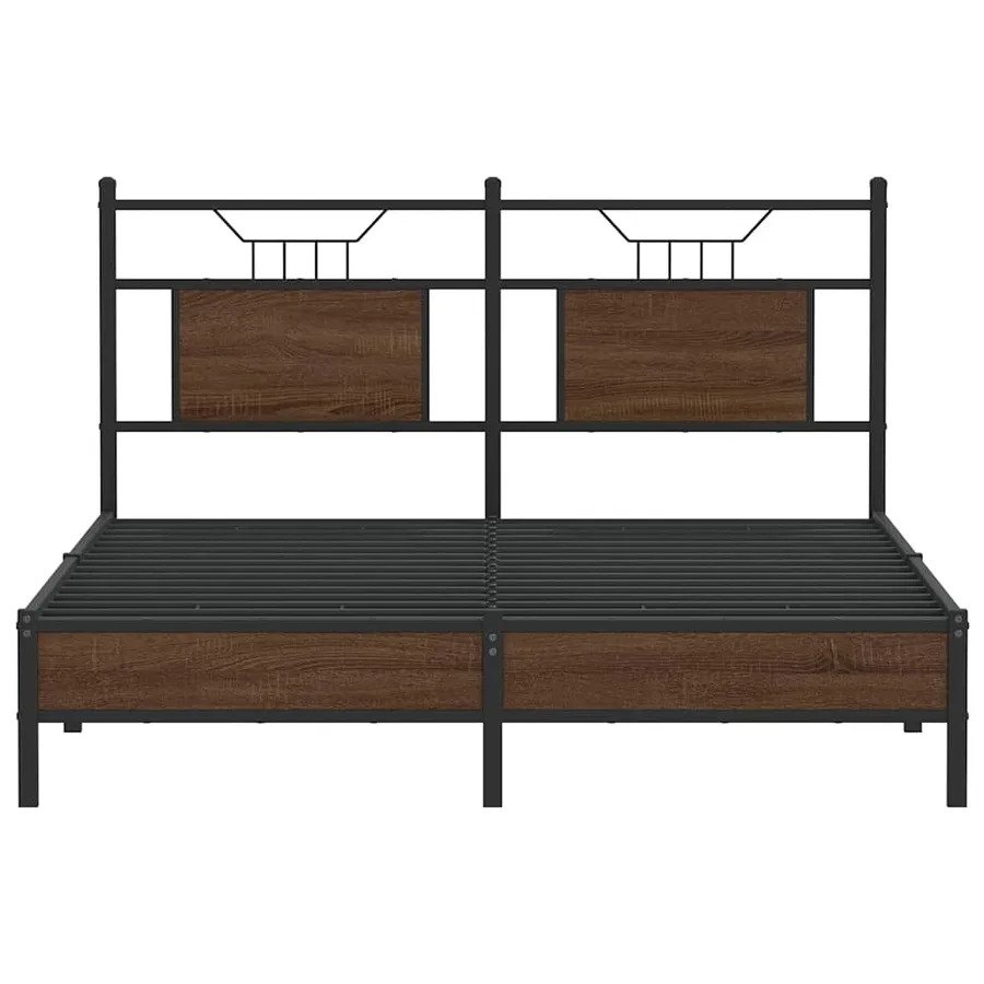 Cadre de lit sans matelas chêne marron 150x200 cm - 6