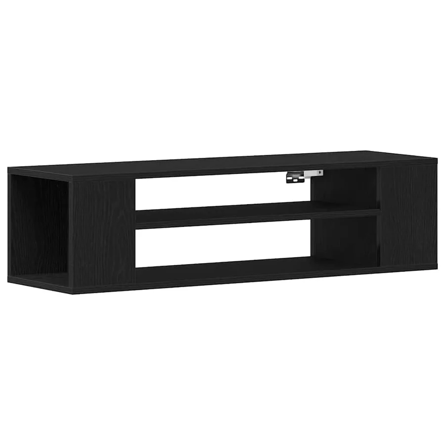 Meuble TV Chêne noir 100 x 30 x 26,5 cm Bois d'ingénierie - 2