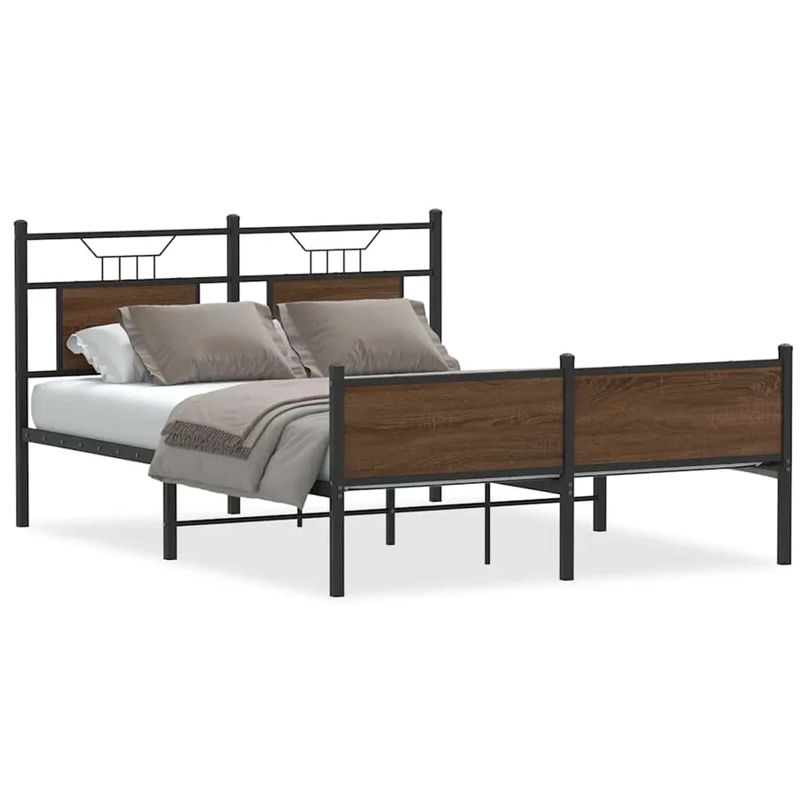 Cadre de lit sans matelas chêne marron 140x200 cm - 2
