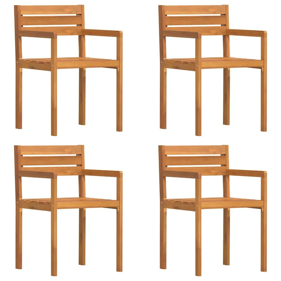 Ensemble de salle à manger de jardin 5 pcs en bois massif d'acacia - 6