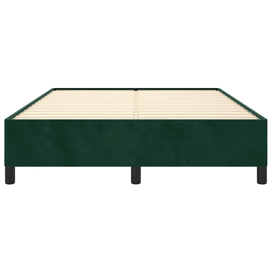 Cadre de lit sans matelas vert foncé 140x200 cm velours - 5