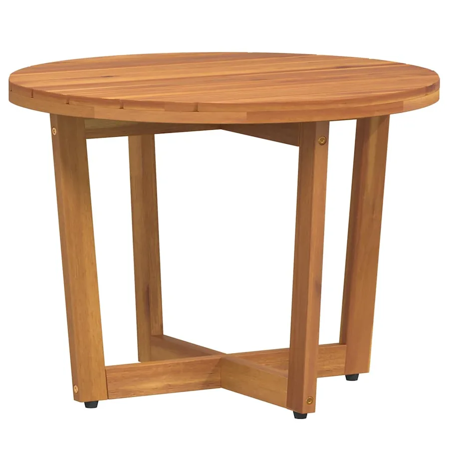 Table d'appoint de jardin ronde Ø55x40 cm en bois d'acacia massif - 2