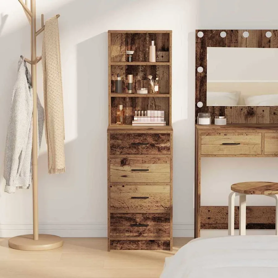 Haut Armoire Bois ancien 40 x 41 x 135 cm Bois d'ingénierie - 4