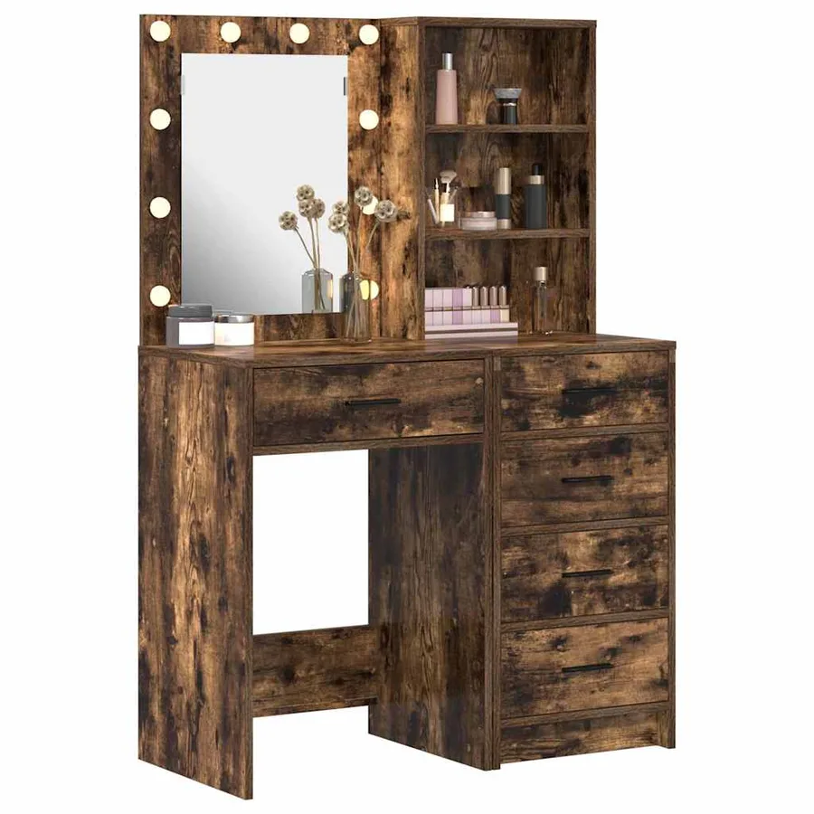 Table de Toilette avec tiroir 2 pcs Marron 50 x 41 x 135 cm - 3