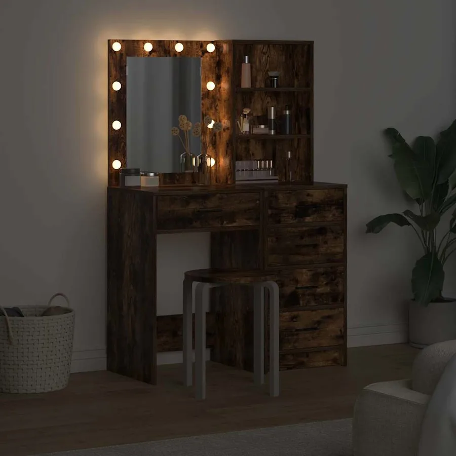 Table de Toilette avec tiroir 2 pcs Marron 50 x 41 x 135 cm - 4
