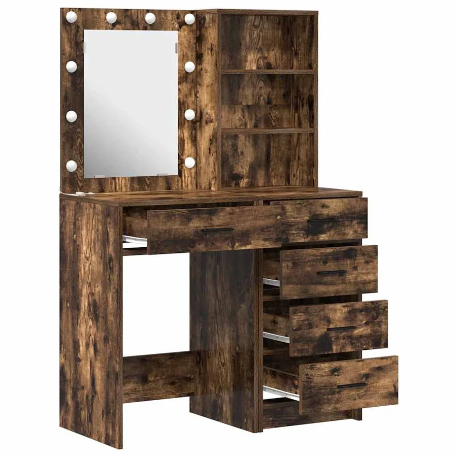 Table de Toilette avec tiroir 2 pcs Marron 50 x 41 x 135 cm - 7