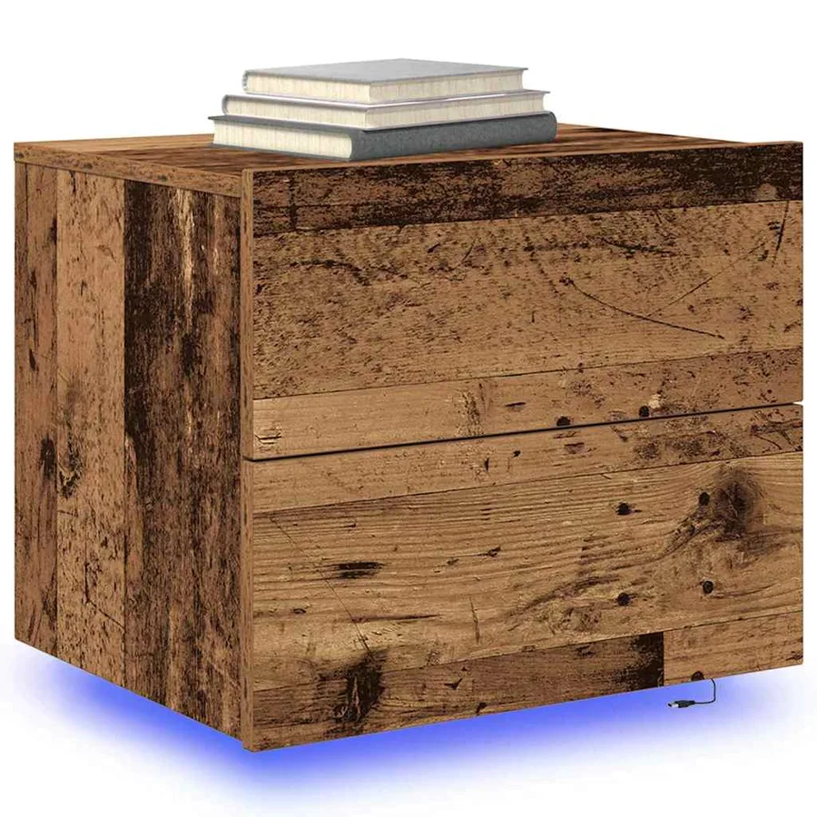 Cabinet de chevet Bois ancien 50 x 39 x 41 cm Bois d'ingénierie - 3