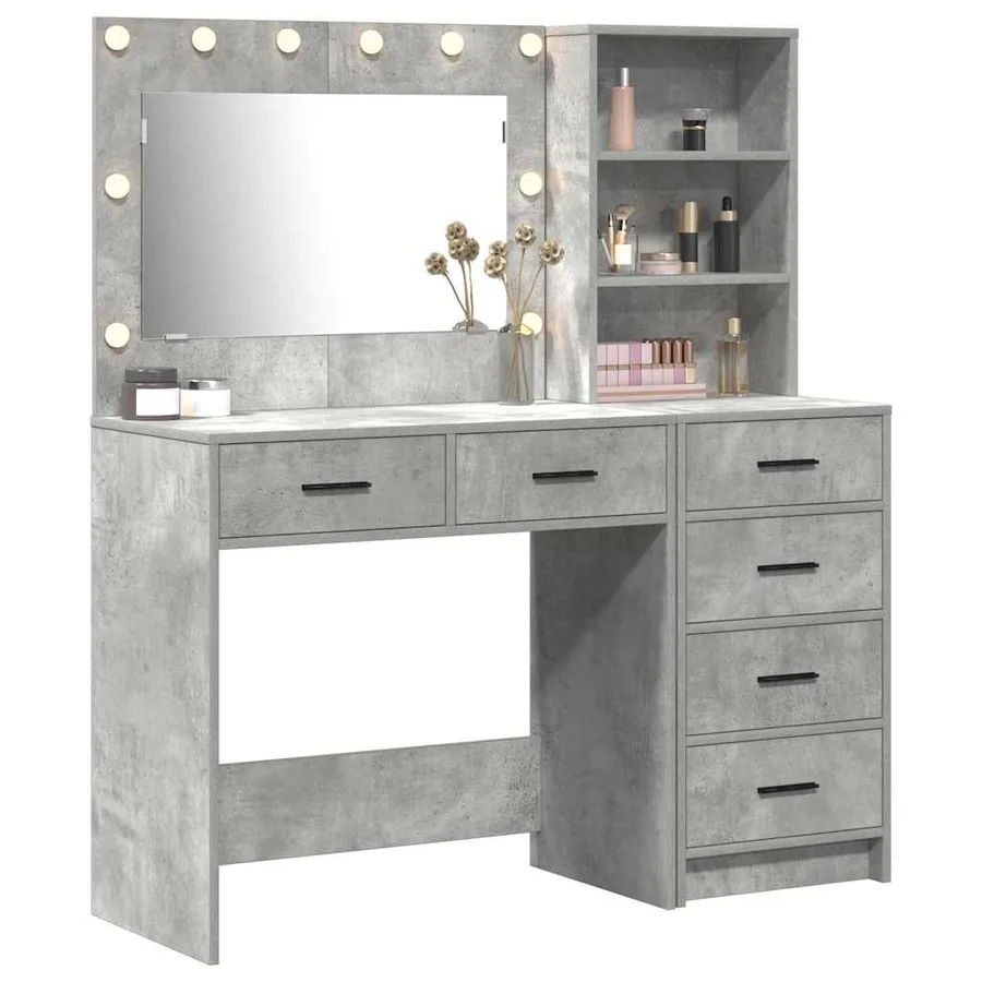 Table de Toilette Gris 78.5 x 41 x 135 cm Bois d'ingénierie - 3