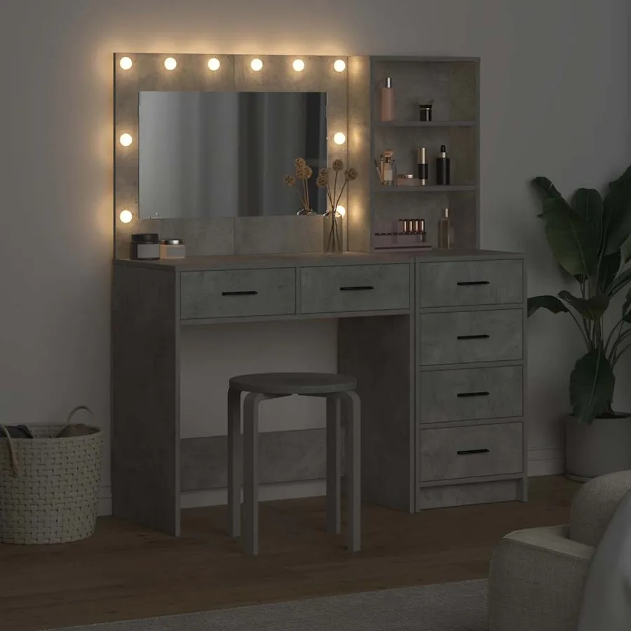 Table de Toilette Gris 78.5 x 41 x 135 cm Bois d'ingénierie - 4