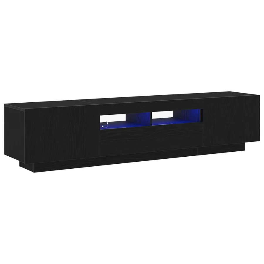 Ensemble meuble TV Montage mural 2 pcs Noir 180 x 35 x 40 cm - 2