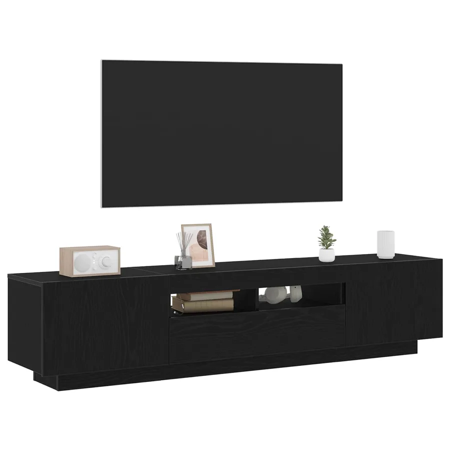 Ensemble meuble TV Montage mural 2 pcs Noir 180 x 35 x 40 cm - 3