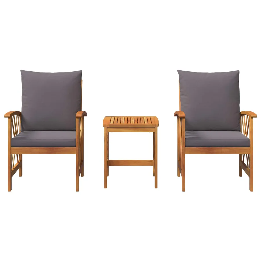 Ensemble de canapé de jardin avec coussin 3 pcs Huile Naturelle - 3