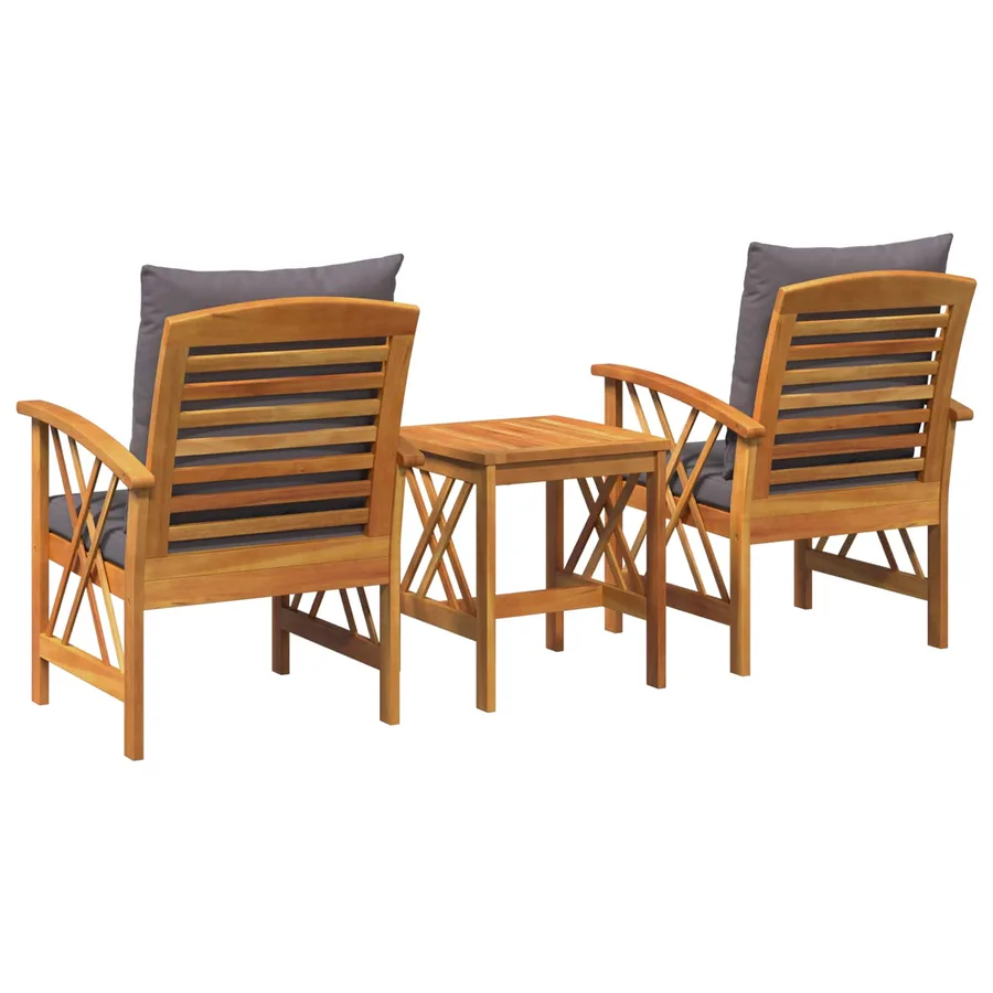 Ensemble de canapé de jardin avec coussin 3 pcs Huile Naturelle - 4
