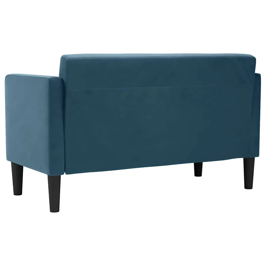 Canapé deux places bleu 111 cm velours - 5