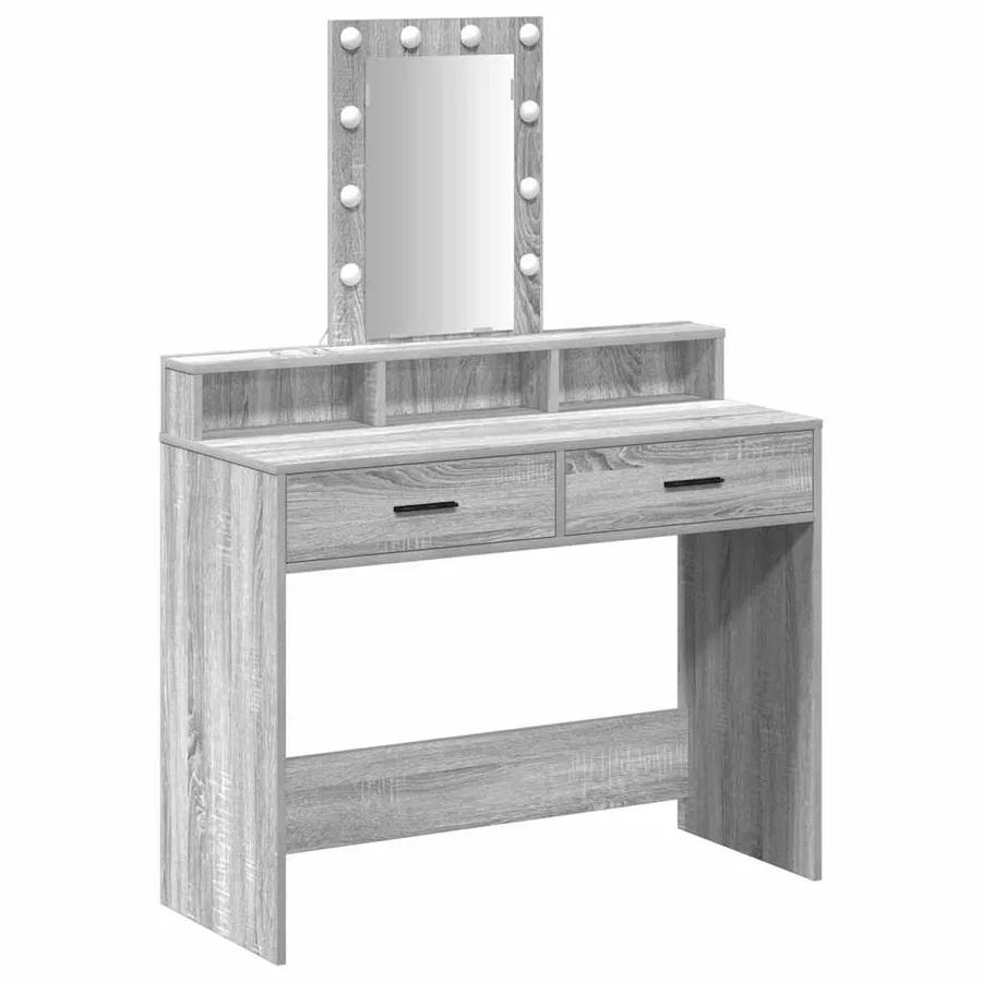 Table de Toilette Gris 100 x 41 x 140 cm Bois d'ingénierie - 2