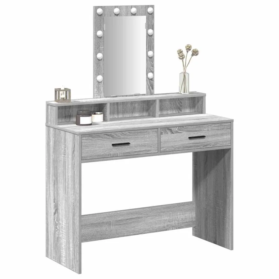 Table de Toilette Gris 100 x 41 x 140 cm Bois d'ingénierie - 3