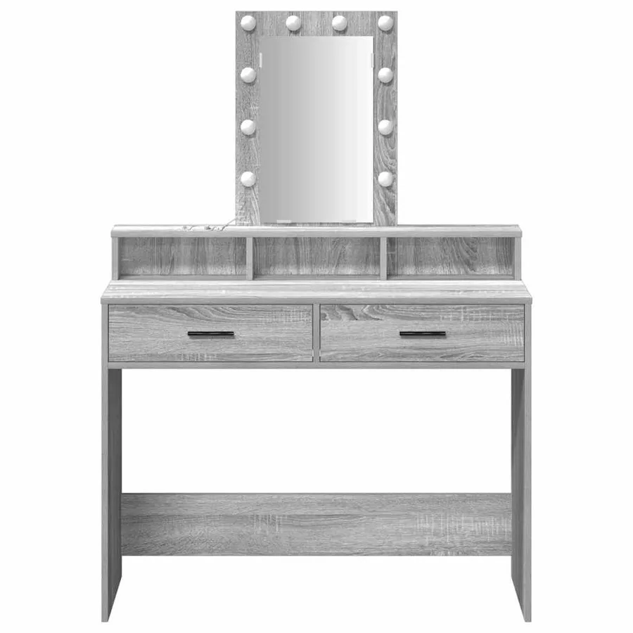 Table de Toilette Gris 100 x 41 x 140 cm Bois d'ingénierie - 5