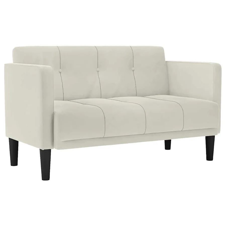 Canapé deux places Crème 111 cm Velours - 2
