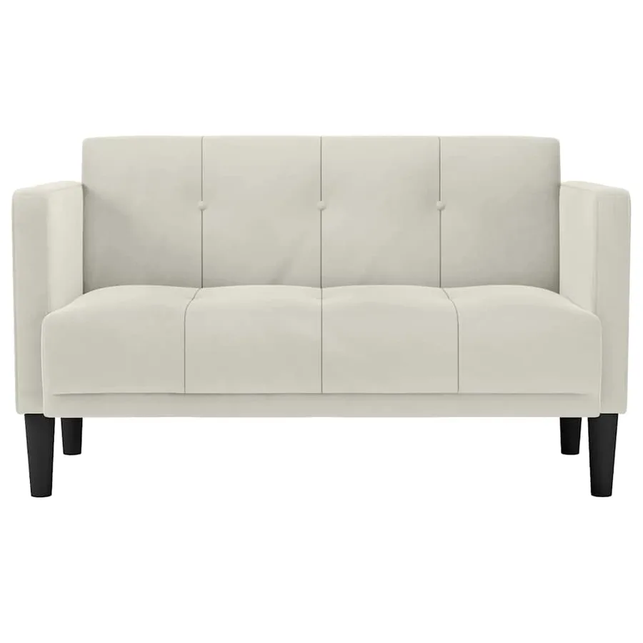 Canapé deux places Crème 111 cm Velours - 3