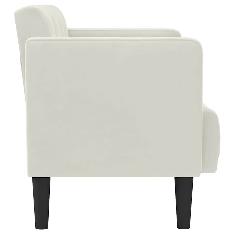 Canapé deux places Crème 111 cm Velours - 4