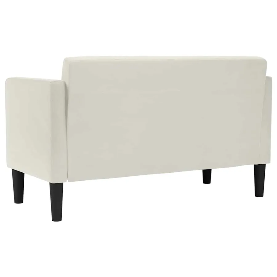 Canapé deux places Crème 111 cm Velours - 5