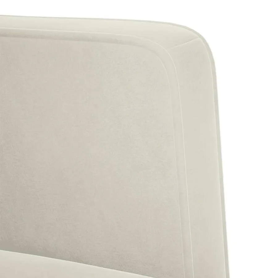 Canapé deux places Crème 111 cm Velours - 6