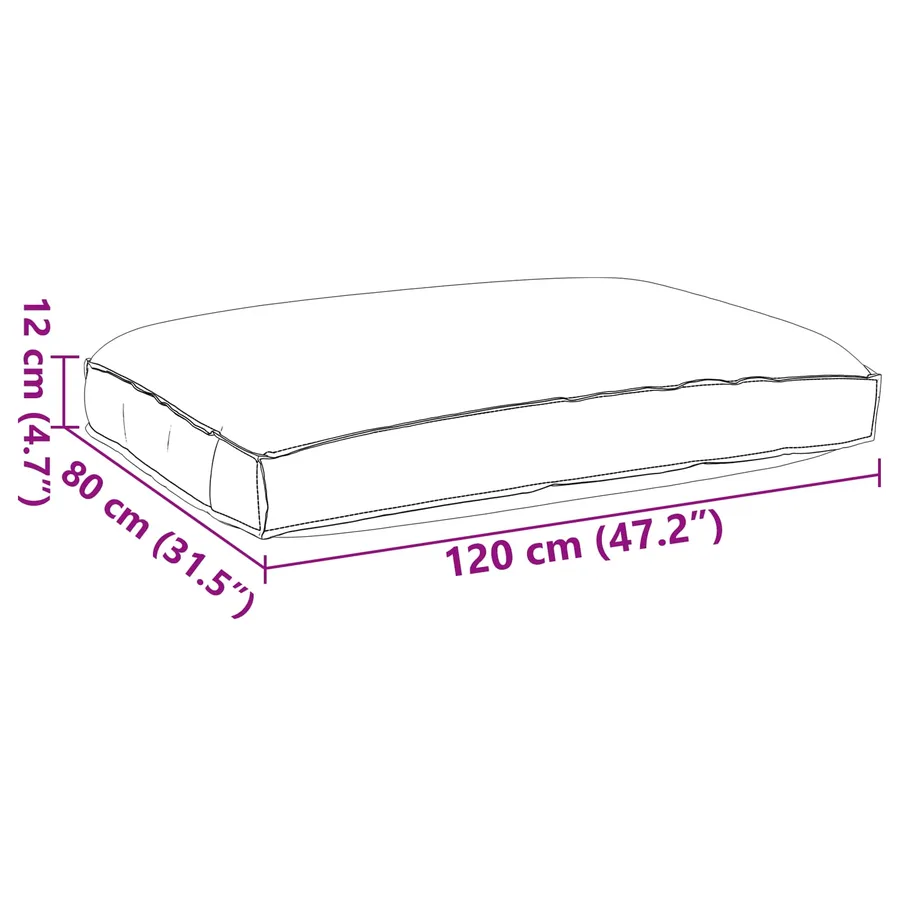 Coussin Bleu royal 120 x 80 x 12 cm Tissu Oxford - 6
