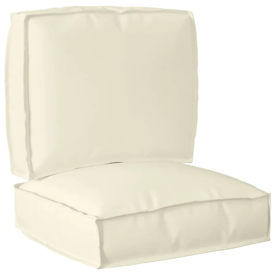 Set de coussins de palette 2 pcs Crème Tissu Oxford
