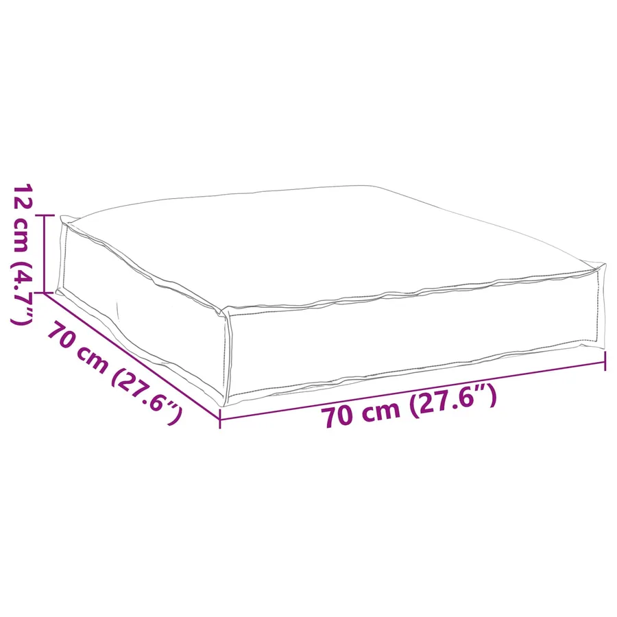 Coussin Crème 70 x 70 x 12 cm Tissu Oxford - 6