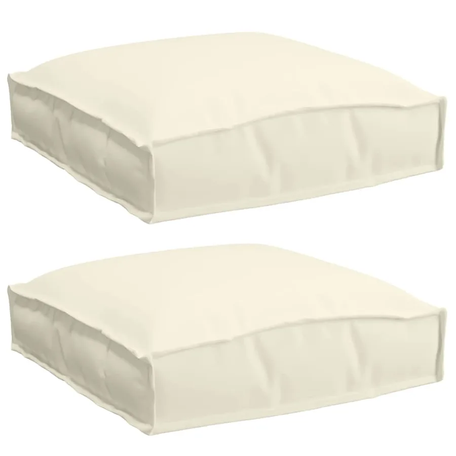 Coussin 2 pcs Crème 40 x 40 x 8 cm Tissu Oxford - 2