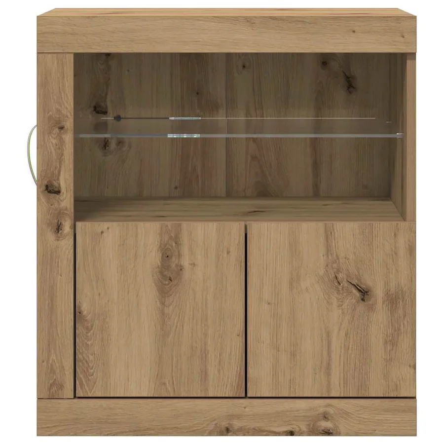 Buffet LED Marron 60,5 x 37 x 67 cm Bois d'ingénierie - 6