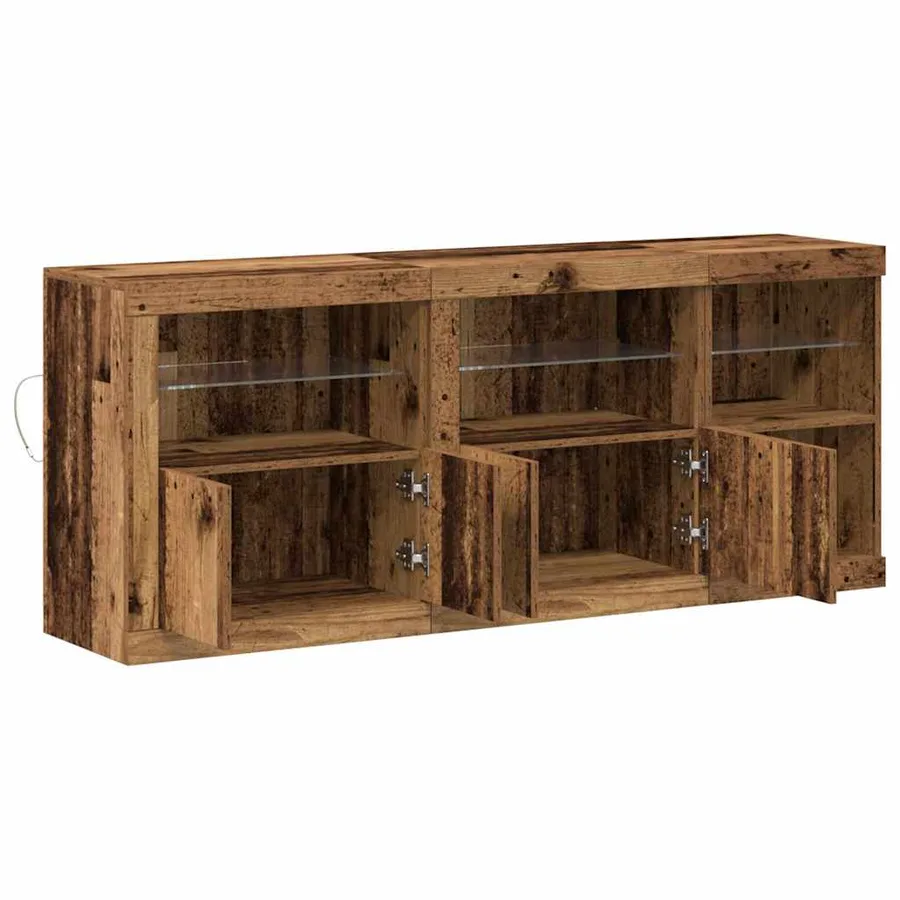 Buffet LED Bois ancien 162 x 37 x 67 cm Bois d'ingénierie - 7