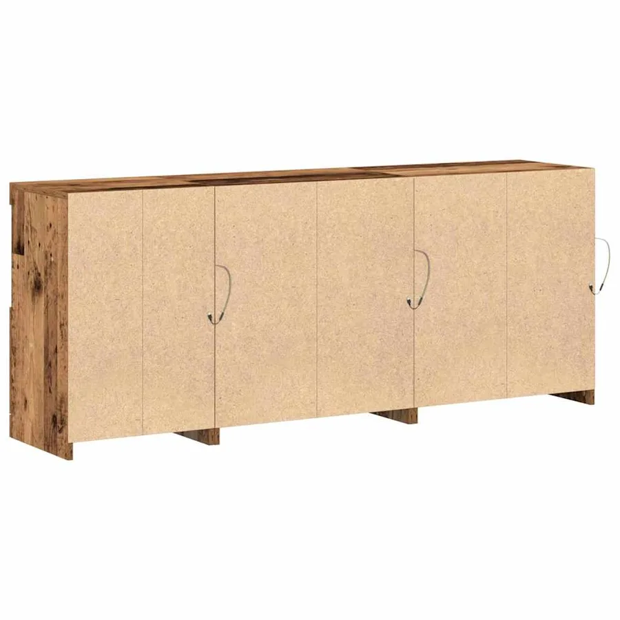 Buffet LED Bois ancien 162 x 37 x 67 cm Bois d'ingénierie - 9