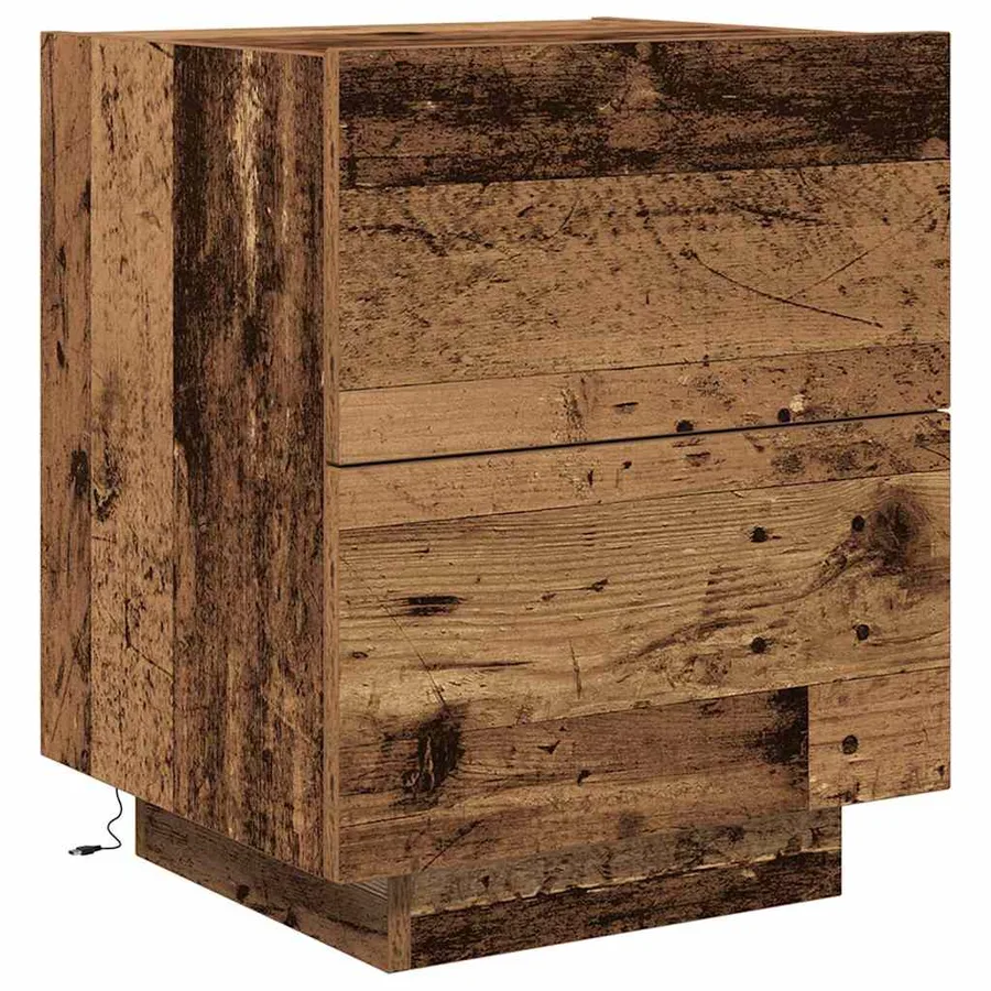 Cabinet de chevet avec tiroir 2 pcs Bois ancien 45 x 40 x 55 cm - 7