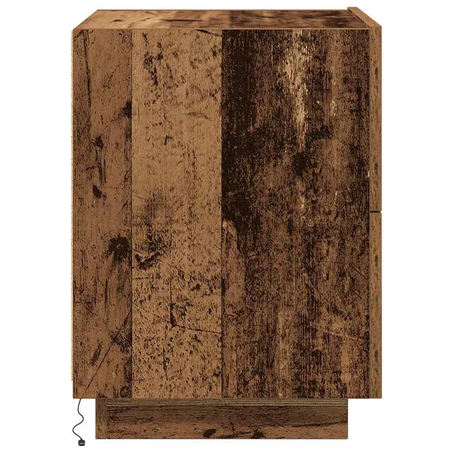 Cabinet de chevet avec tiroir 2 pcs Bois ancien 45 x 40 x 55 cm - 9