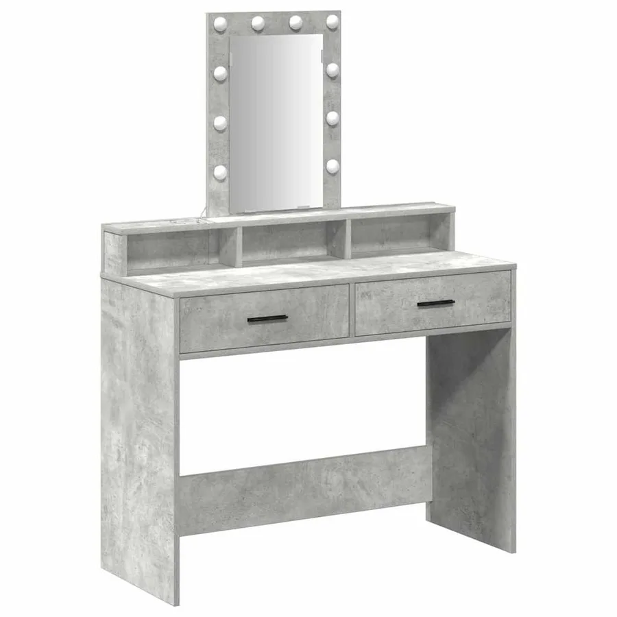Table de Toilette Gris 100 x 41 x 140 cm Bois d'ingénierie - 2