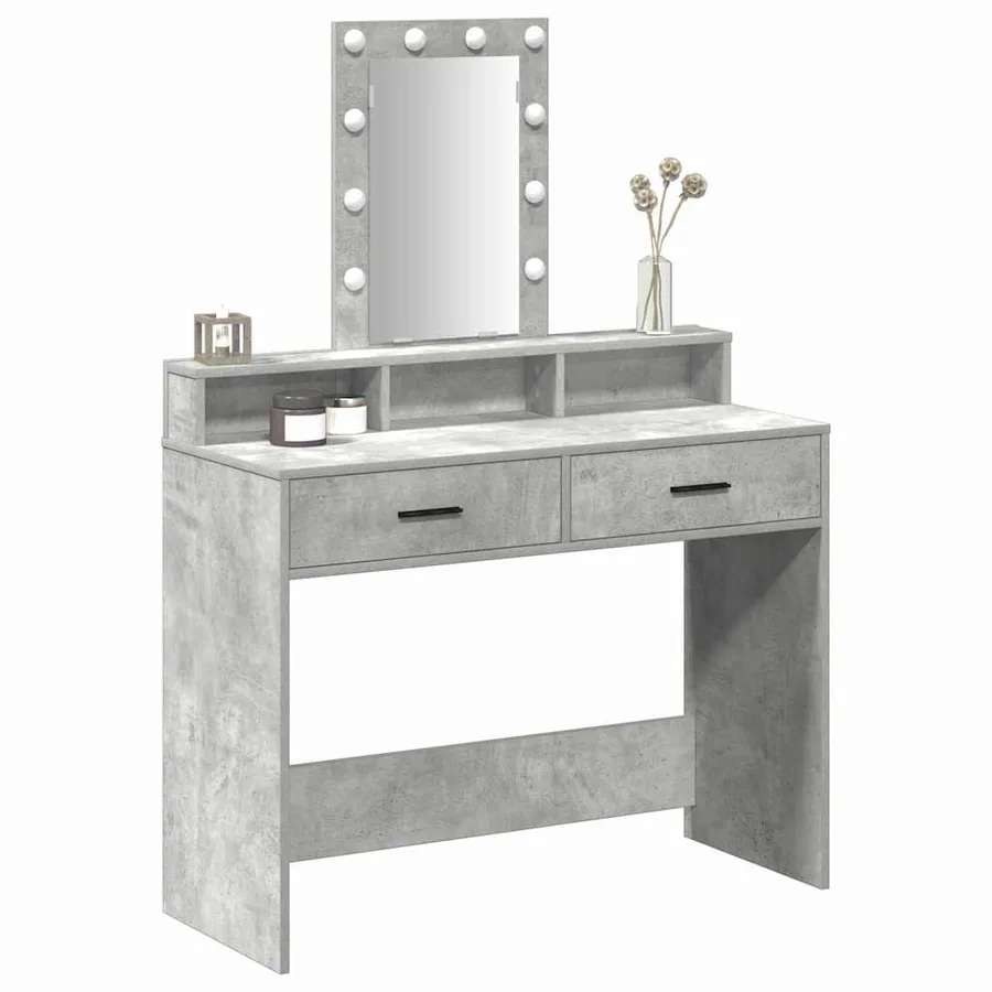 Table de Toilette Gris 100 x 41 x 140 cm Bois d'ingénierie - 3