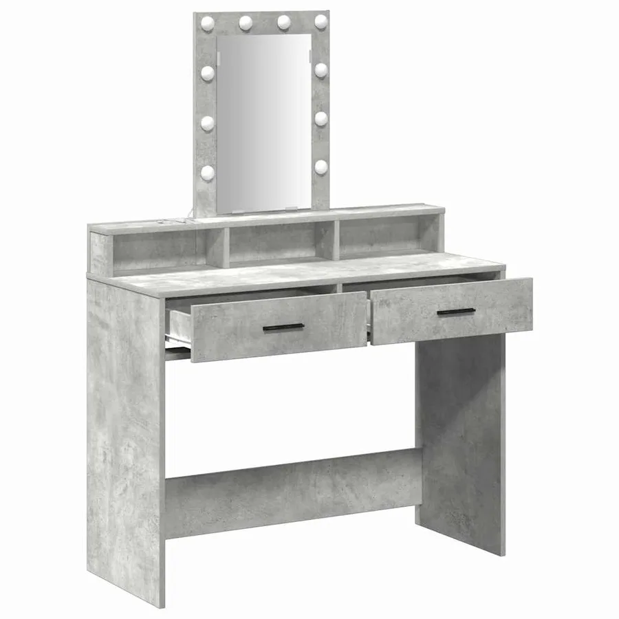 Table de Toilette Gris 100 x 41 x 140 cm Bois d'ingénierie - 4